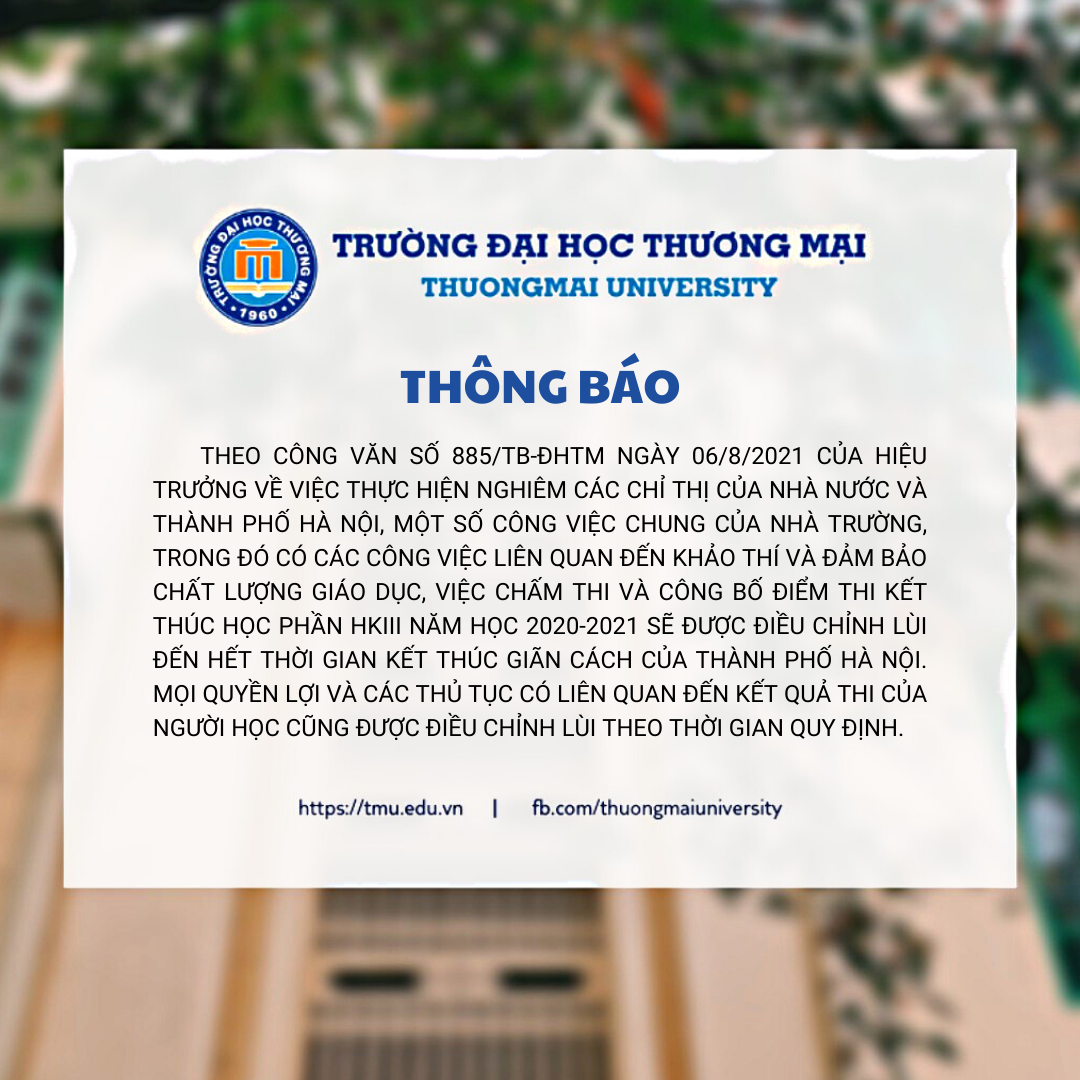 Thông báo mới về hoạt động khảo thí và kiểm định chất lượng trong thời gian tiếp tục thực hiện giãn cách xã hội tại Hà Nội